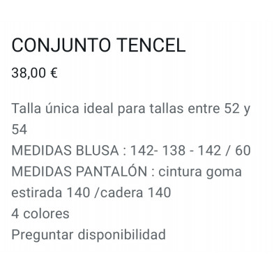 CONJUNTO TENCEL